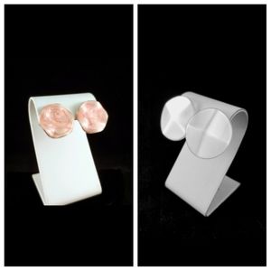 🌼 2 Pair Vtg. Avon Pink Swirly Painted & MOP like Earrings